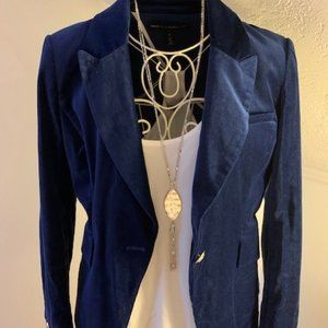 White House Black Market Blue Velvet Blazer